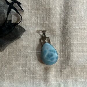 Elegant Silver and Turquoise Teardrop Pendant